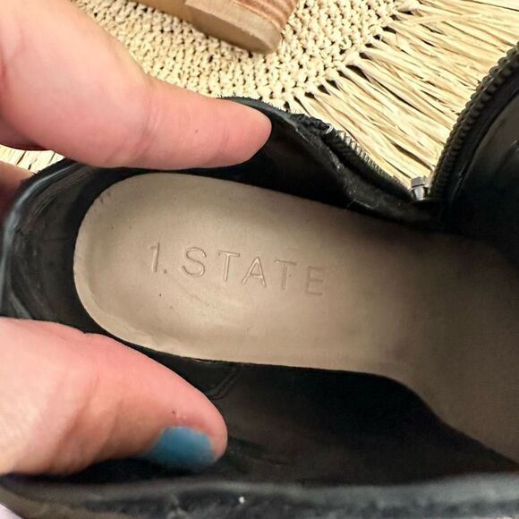 1. State Kaleb Wedge Womens Anke Bootie Black  Suede Low Cut Wedge Bootie 9M/40 - Picture 9 of 10